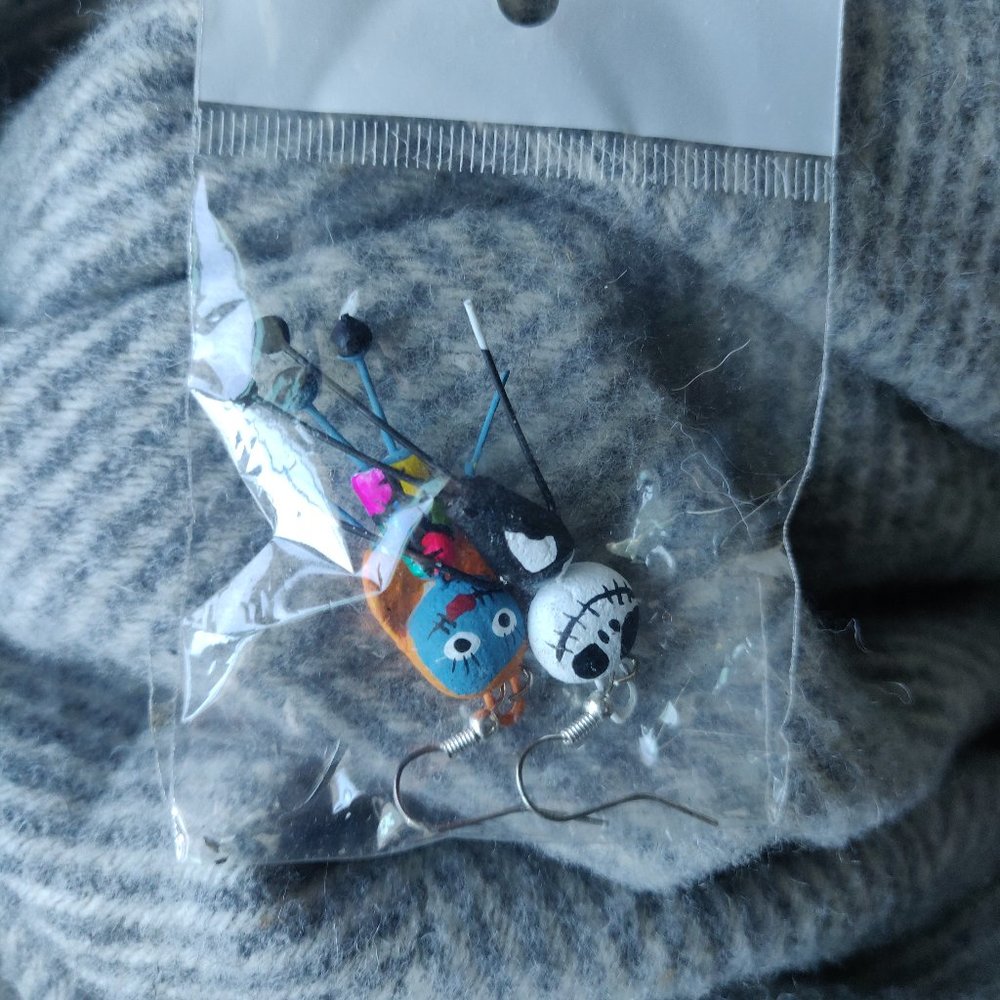 Handmade Jack and Sally earrings